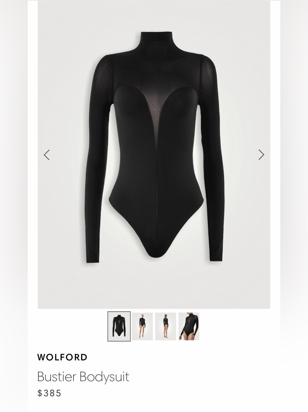 Wolford Black bustier bodysuit